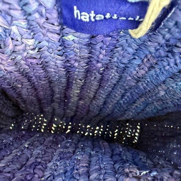 NWT Hat Attack Mimi Crossbody in Denim // Raffia Straw Summer Mini Bag - Picture 10 of 10